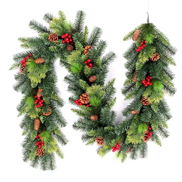 9ft Heavy Flocked Pine Garland