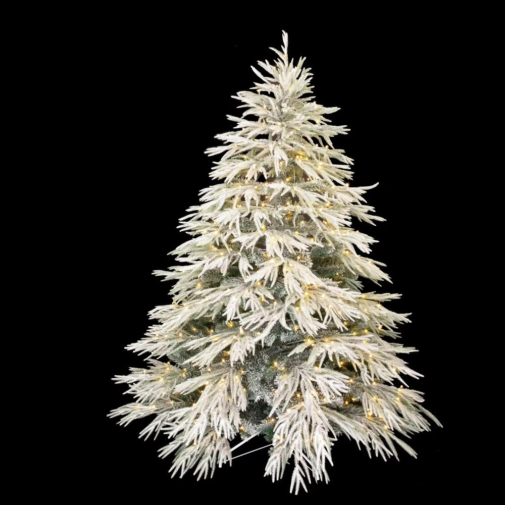 7.5 ft pre-lit flocked christmas tree