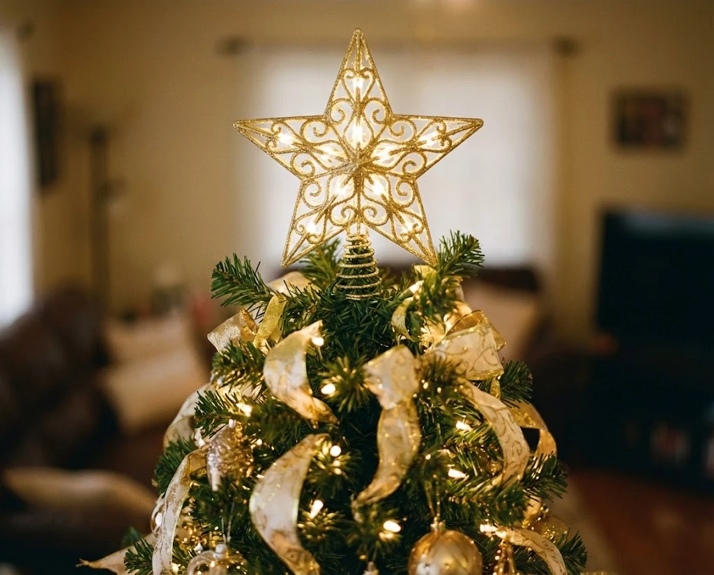 Gold Star Christmas Tree Topper