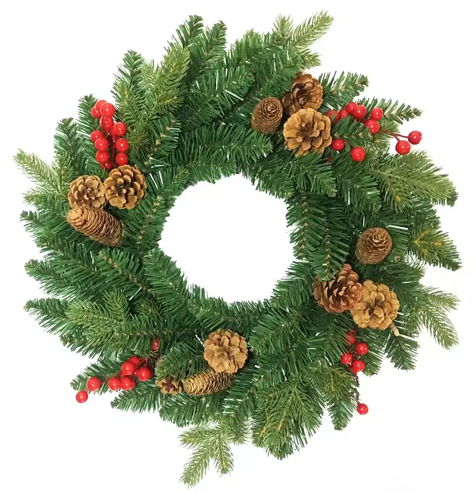 Heavy Flocked Snowy Christmas Wreath