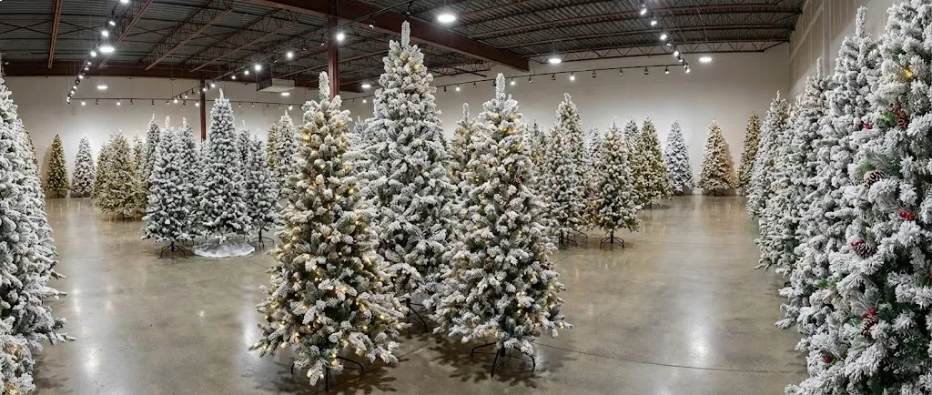 Premium 9ft Pre-lit Flocked Christmas Tree in Luxury Home