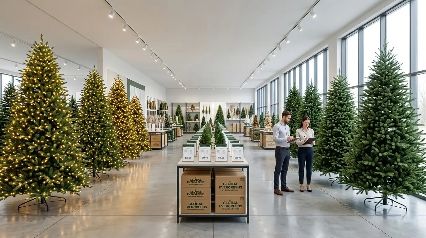 Macro photography close-up of high-quality artificial Christmas tree branches made of PE material