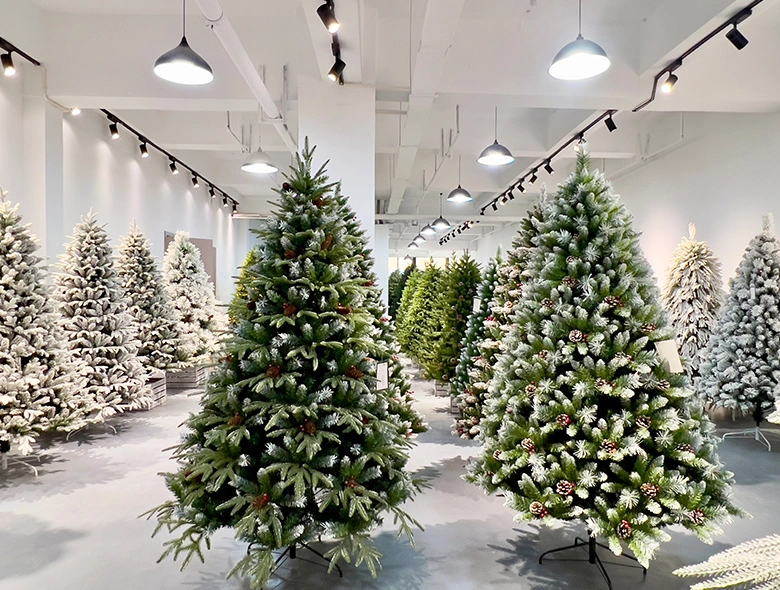 Pre-Decorated Christmas Trees with Berries