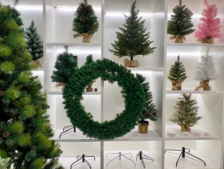 Christmas Wreaths and Mini Tabletop Trees