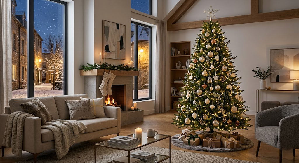 Comparison between a cheap fake tree and a high-end artificial tree